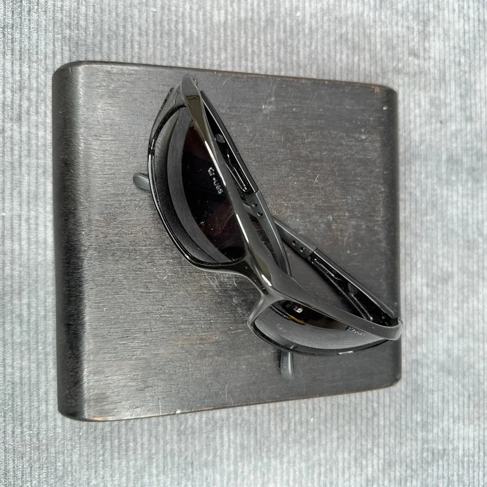Bolle Y2K Sunglasses Black Wrap Around Sport Frame Dark Tint Lenses 0313 Vtg